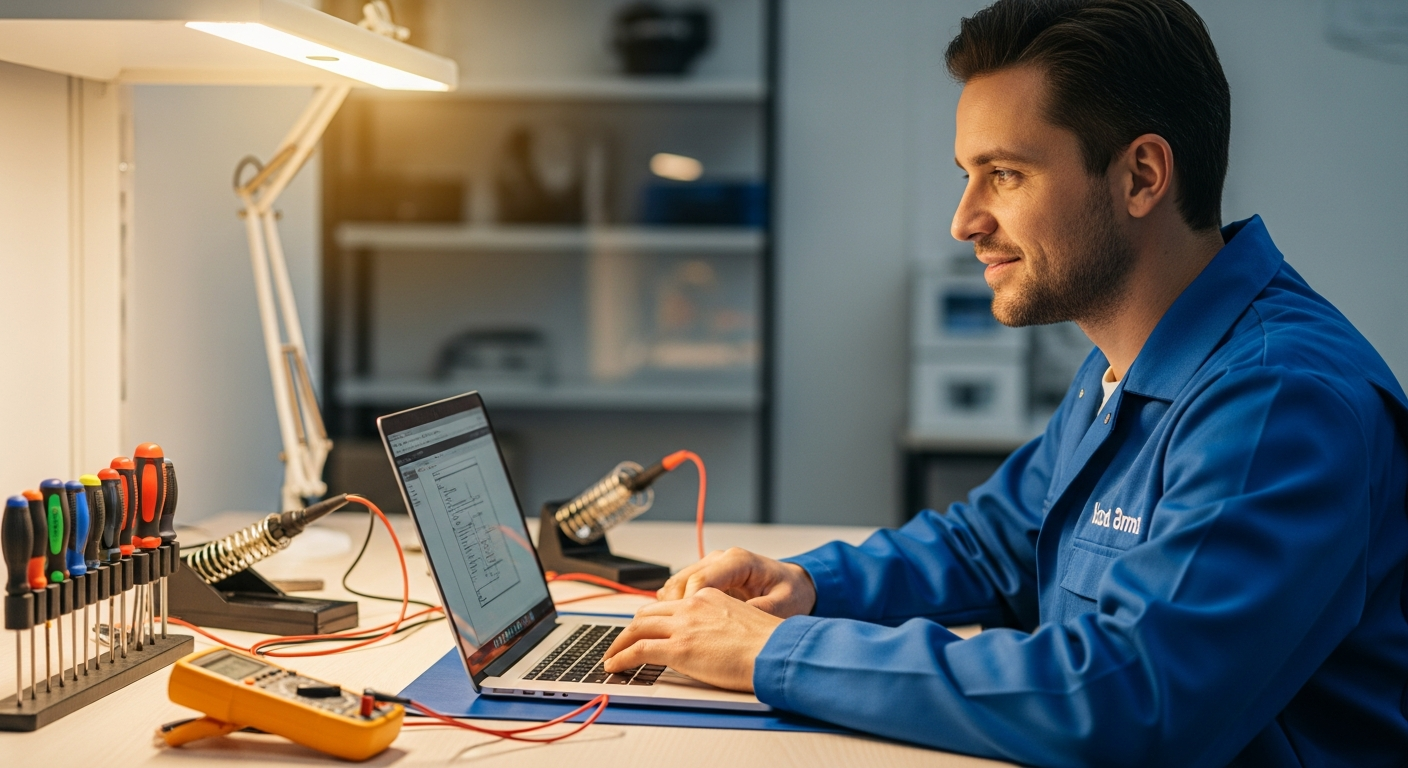 IT technician working on business technology